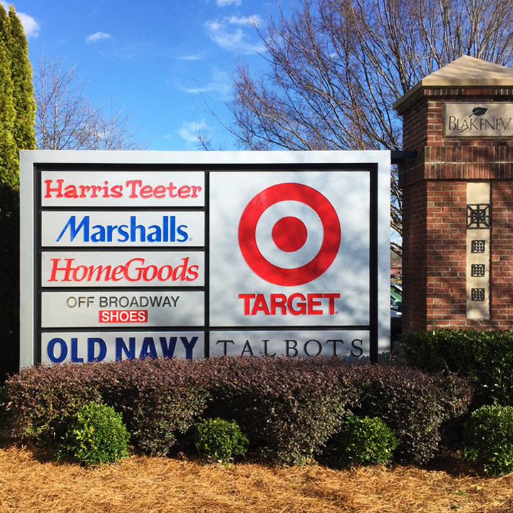 Sign for a shopping center at Blakeney