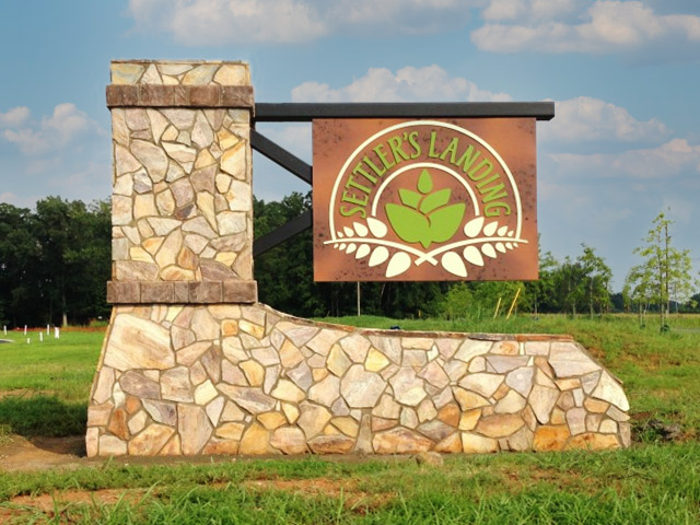 Stone monument sign design