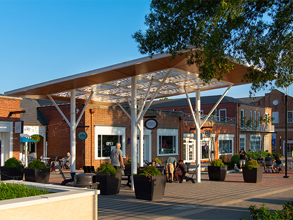 Sidewalk shelter in Kannapolis, NC