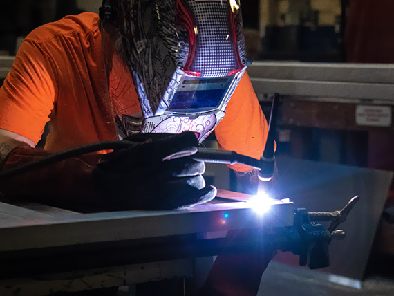 Welder at work
