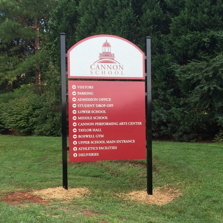 Outdoor Directional Sign for Cannon School